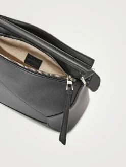 Small Puzzle Edge Leather Bag