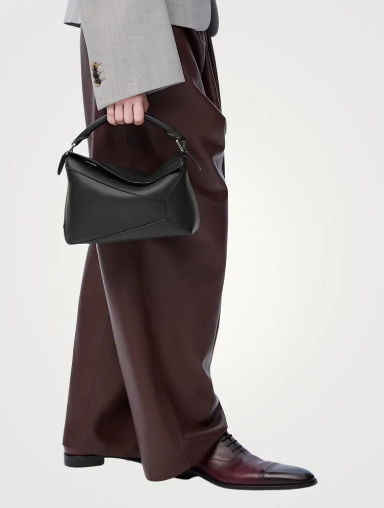 Small Puzzle Edge Leather Bag