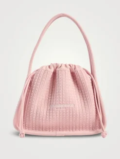 Small Ryan Crystal Rib-Knit Shoulder Bag