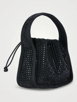 Small Ryan Crystal Rib-Knit Shoulder Bag