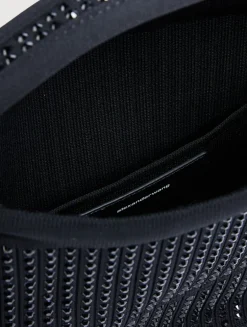 Small Ryan Crystal Rib-Knit Shoulder Bag