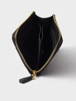 Small Saffiano Leather Zipper Wallet