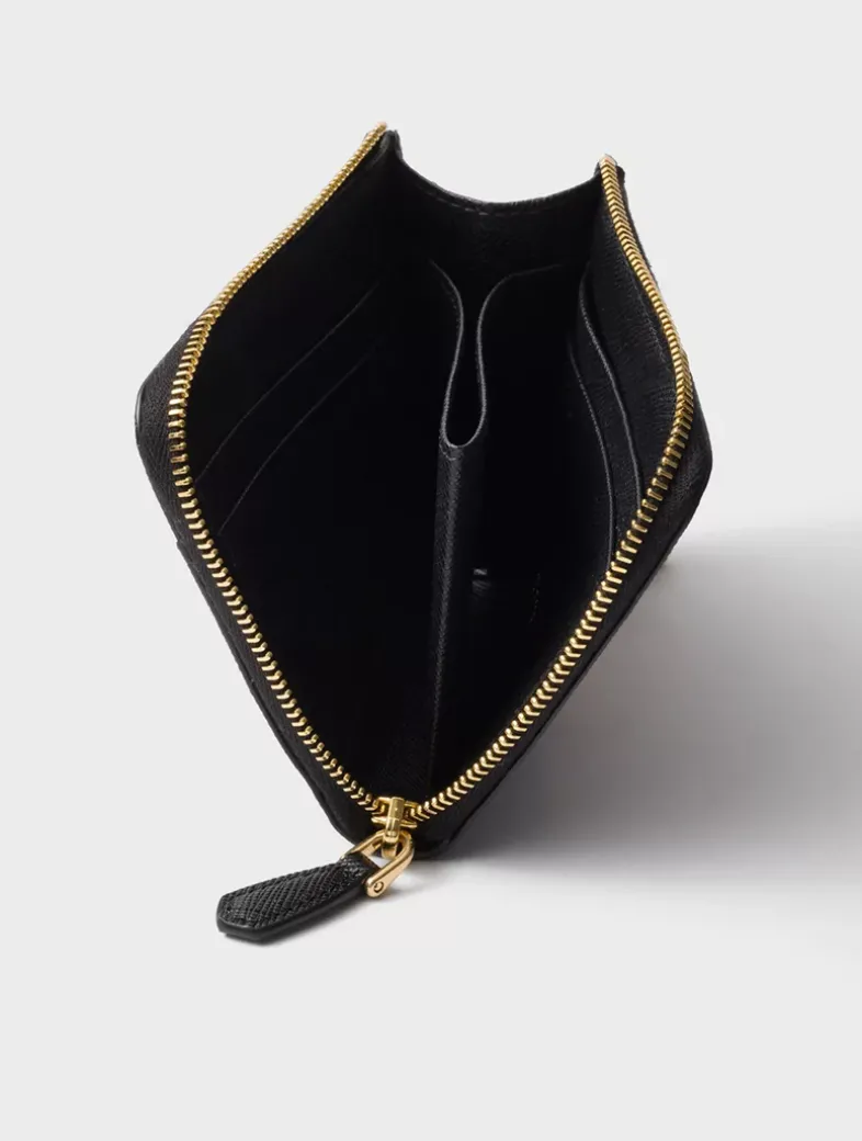 Small Saffiano Leather Zipper Wallet