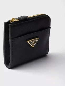 Small Saffiano Leather Zipper Wallet