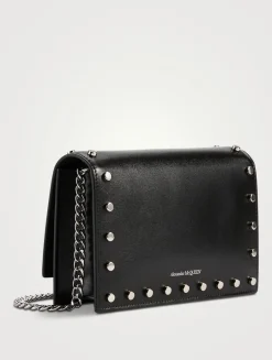 Small Skull Studded Leather Crossbody Bag