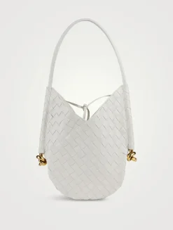 Small Solstice Intrecciato Leather Shoulder Bag