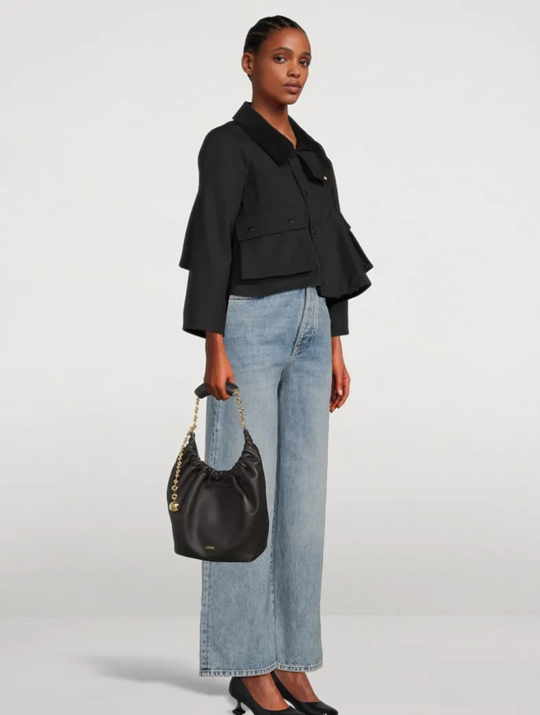 Small Squeeze Leather Shoulder Bag