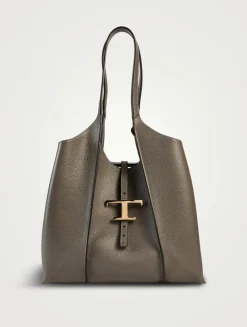 Small T Timeless Leather Shopping Bag