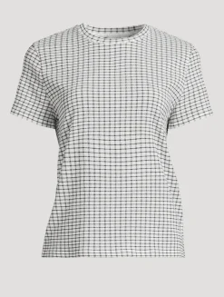 Smocked T-Shirt In Check Print