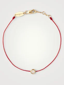 So Pure 18K Gold String Bracelet With Diamond