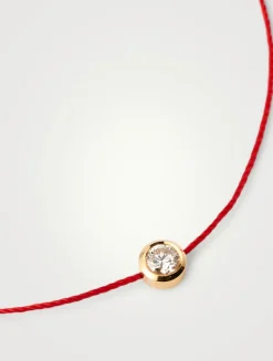 So Pure 18K Gold String Bracelet With Diamond