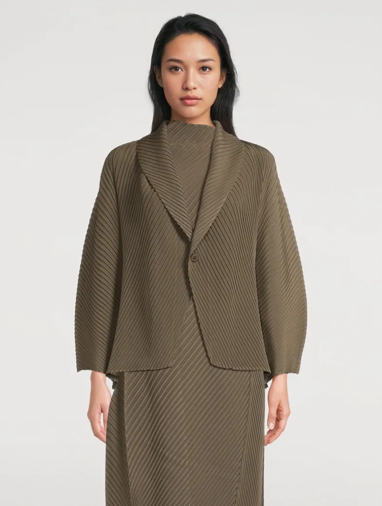 Soft Fold Pleats Cardigan