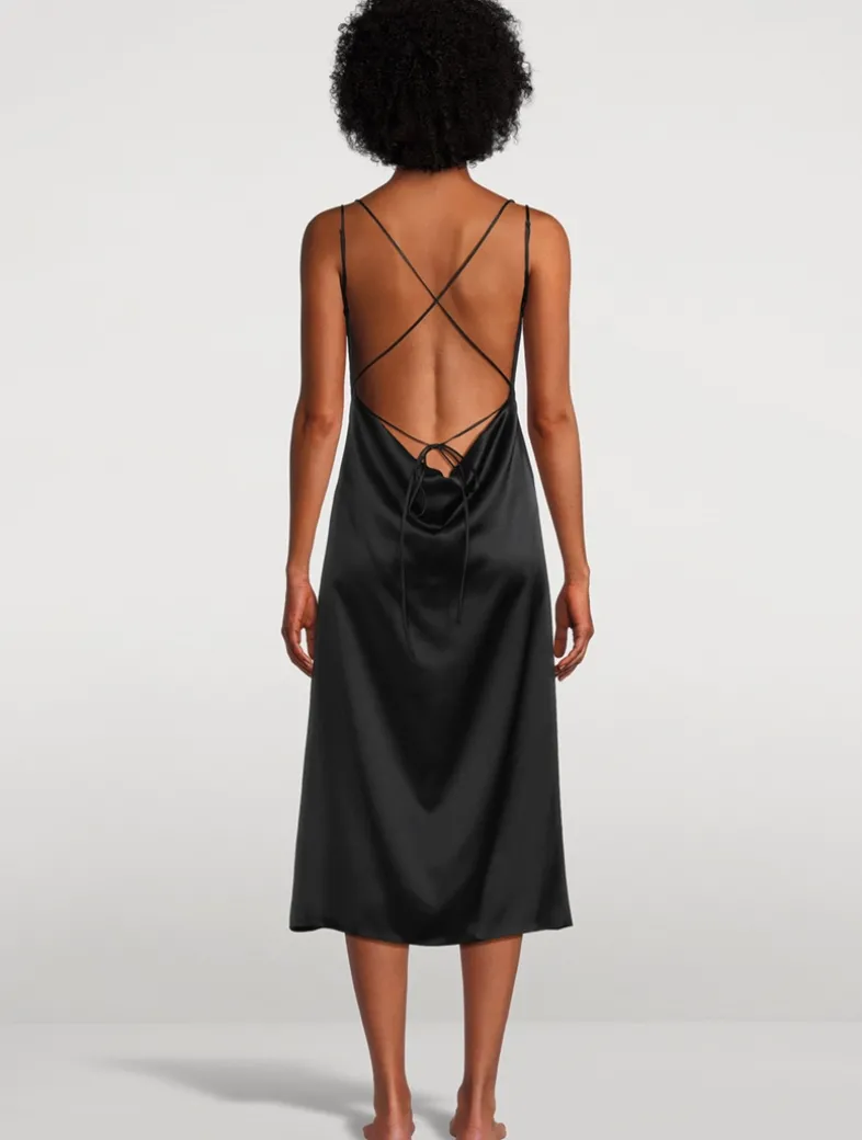Soie Tie-Back Silk Slip Dress