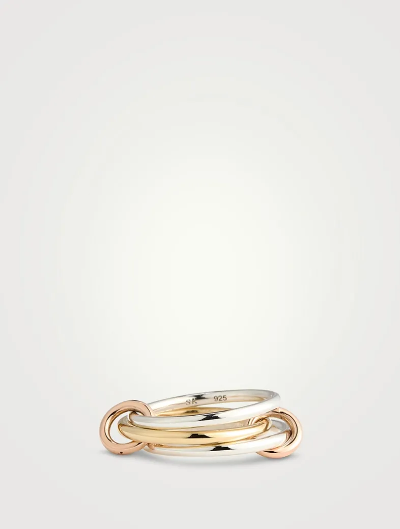 Solarium SG Sterling Silver And 18K Gold Stacked Ring