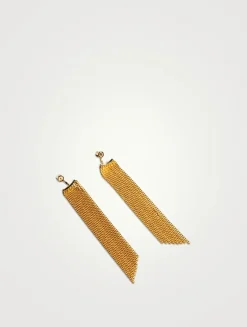 Solitaire Studs With Long Tassel Ear Jackets