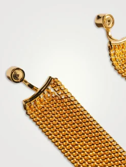 Solitaire Studs With Long Tassel Ear Jackets