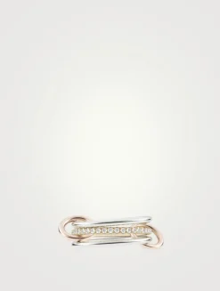 Sonny MX 18K Gold Stacked Ring With Diamonds