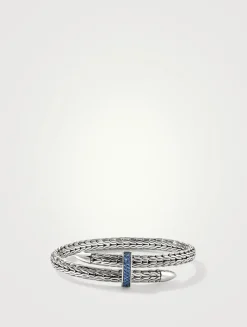 Spear Blue 5.5mm Cuff Bracelet With Blue Sapphire