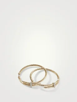 Spear 14K Gold Hoop Earrings With Pavé Diamonds