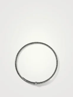 Spear Sterling Silver Flex Choker Necklace Pavé Diamonds