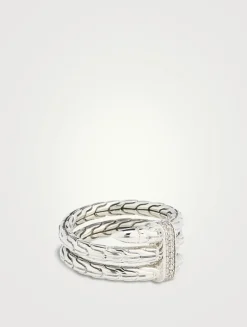 Spear Sterling Silver Ring With Diamonds