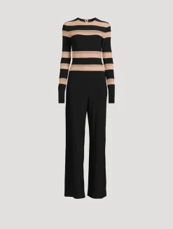 Spliced Straight-Leg Jumpsuit