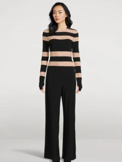 Spliced Straight-Leg Jumpsuit