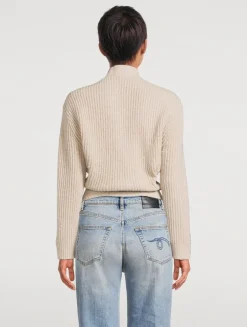 Split-Hem Ribbed Cardigan