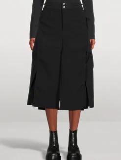 Split-Leg Cropped Trousers