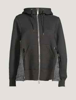 Sponge Jersey x Nylon Twill Hoodie