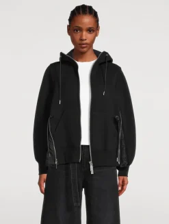 Sponge Jersey x Nylon Twill Hoodie