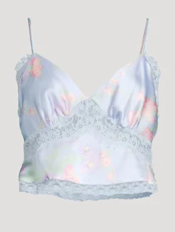 Spritely Satin Cami In Floral Print