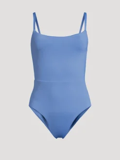 Square Neck Open Back One-Piece Swimsuit