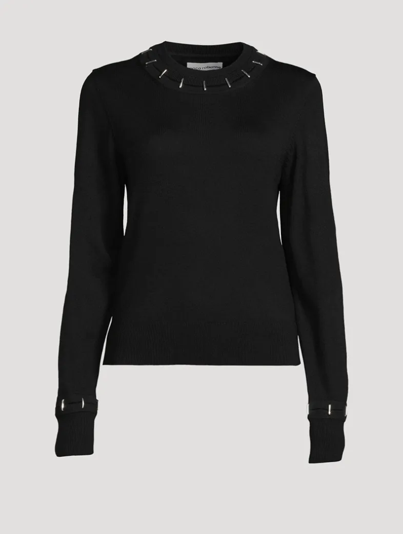 Stapled Wool And Silk Sweater