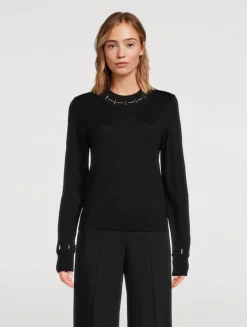 Stapled Wool And Silk Sweater