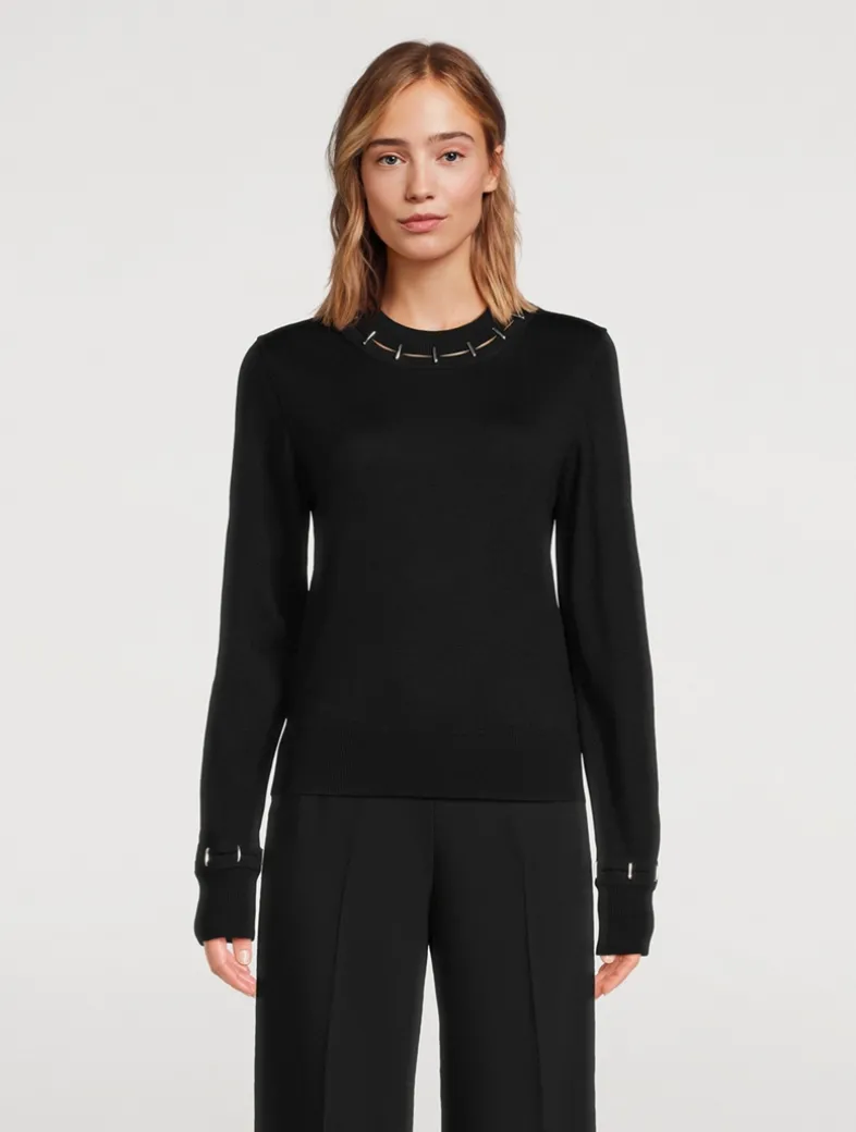 Stapled Wool And Silk Sweater