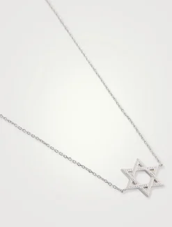 Star Of David Silver Chain Necklace