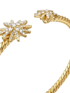 Starburst Cable Bracelet In 18k Yellow Gold With Diamonds, 3.5mm