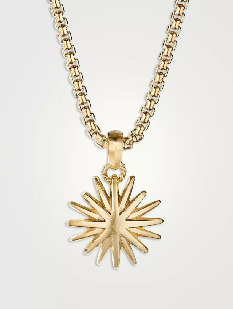 Starburst Charm In 18k Yellow Gold