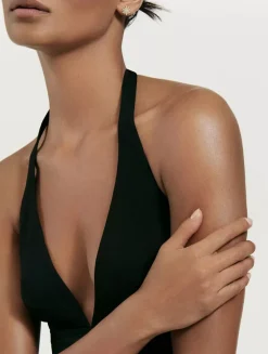 Starburst Stud Earrings In 18k Yellow Gold With Full Pavé Diamonds