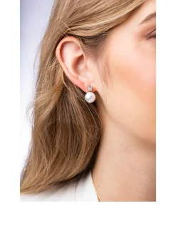 Starlight 18K Gold South Sea Pearl Earrings With Diamonds