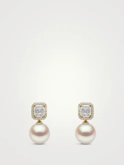 Starlight 18K Gold South Sea Pearl Earrings With Diamonds