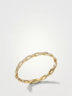 Stax Chain Link Bracelet In 18k Yellow Gold With Pavé Diamonds