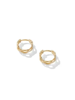 Stax Chain Link Huggie Hoop Earrings In 18k Yellow Gold With Pavé Diamonds