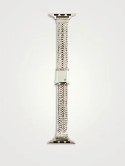 Sterling Silver Smart Watch Strap With Diamonds