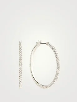Stone Crystal Hoop Earrings