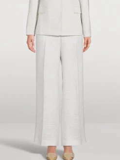 Straight-Leg Trousers In Houndstooth Print