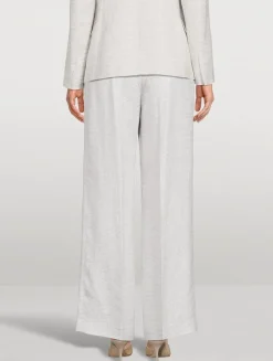 Straight-Leg Trousers In Houndstooth Print