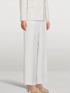 Straight-Leg Trousers In Houndstooth Print