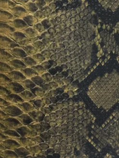 Strapless Draped Gown In Python Print